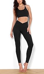 ODODOS Cross Waist Yoga Leggings for Women with