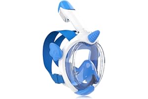 YIVSEN Full Face Snorkel Mask Kids,Protect Kids' Breathing and Eyes with Safe and Anti-Leak Anti-Fog Breathing System Swimming Mask
