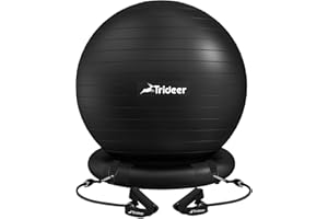 Trideer Ball Chair - Yoga Ball with Base & Bands for Home Gym Workout