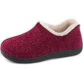 ULTRAIDEAS Women's Indoor Loafer House Slippers with Memory Foam, Ladies Warm Closed Back House Shoes with Non-Slip Outdoor Rubber Sole