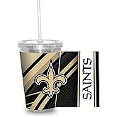 NFL Football 16oz Clear Tumbler W/Straw for NFL Fans