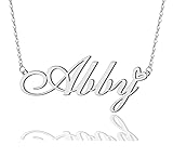 Abby Heart Name Necklace Silver Stainless Steel