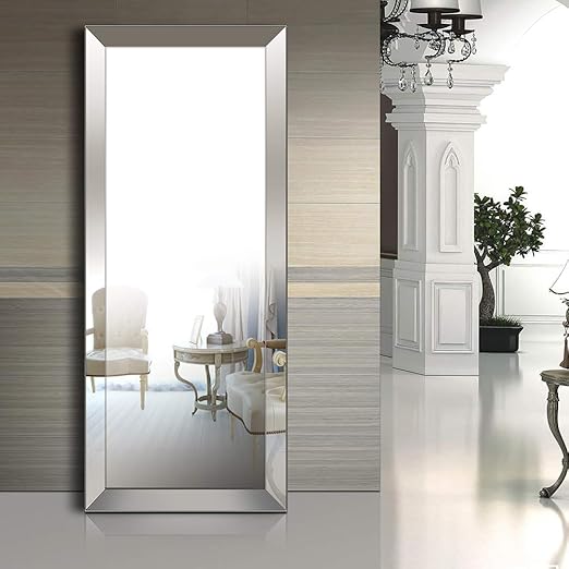 Amazon Com Baililai Full Length Floor Mirror Bevel Mirror For