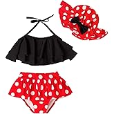Magic Park 3M-3T Baby Girl Bikini Sets 3 Piece Swimsuit Toddler Girls Bathing Suit with Hat Beach Swimwear