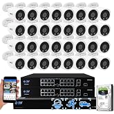 GW Security 32 Channel 12MP NVR 4K Face Recognition Security Camera System | 32 8MP 2160P Full-Time Color Night Vision PoE Outdoor/Indoor Business/Home Waterproof Mic Smart AI AcuSearch 4K Bullet Camera