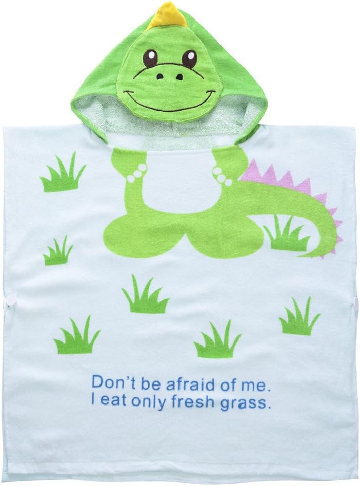 NinkyNonk Toddlers Hooded Poncho Towels Cute Dinosaur Baby Kids Bath Towel for Boys Girls