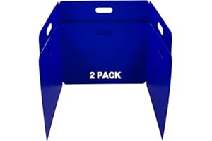 LARREEDE Privacy Shields 2 Pack Blue Durable Easy Carry Plastic Desk Dividers-Easy to Disinfect Classroom Dividers-Portable Divider-Re-usable Privacy Divider