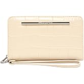 Steve Madden BZIPP-P Women's Zip Around Wallet Wristlet | Croc Embossed, Wrist Strap Included, 8 x 5 in Size, Multiple Card Slots, Zip Closure
