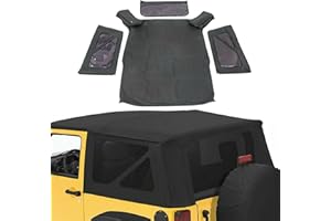 GXYWADY Replacement for 2010-2017 Wrangler 2-Door Replacement Soft Top & Tinted Rear Windows