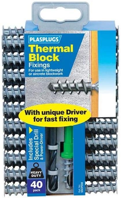 Plasplugs PLASSCP558 Aercrete Fixings, Set of 10, Silver