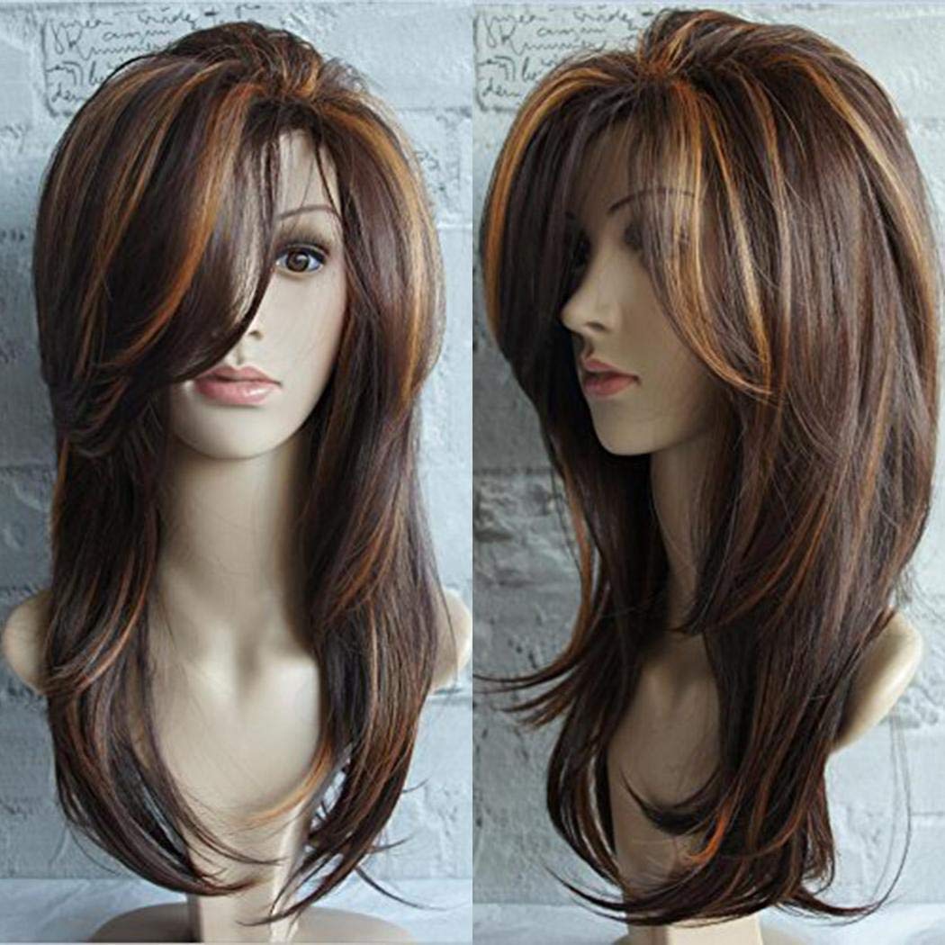 GuGio Charming Long Straight Wigs for Women Daily Natural Curls Wig