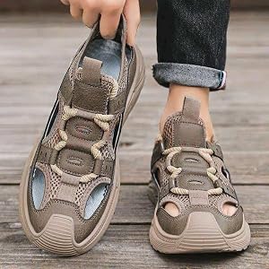 Men's Fisherman Sandals Outdoor Hiking Closed Toe Sport Breathable Shoes