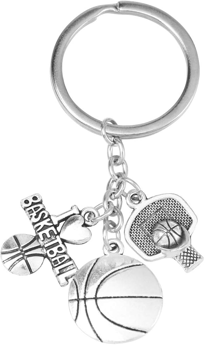 NUOBESTY Sports Keyring Basketball Metal Pendant Birthday Graduation Gifts, Wie Gezeigt, 7x2,5x0,5 cm