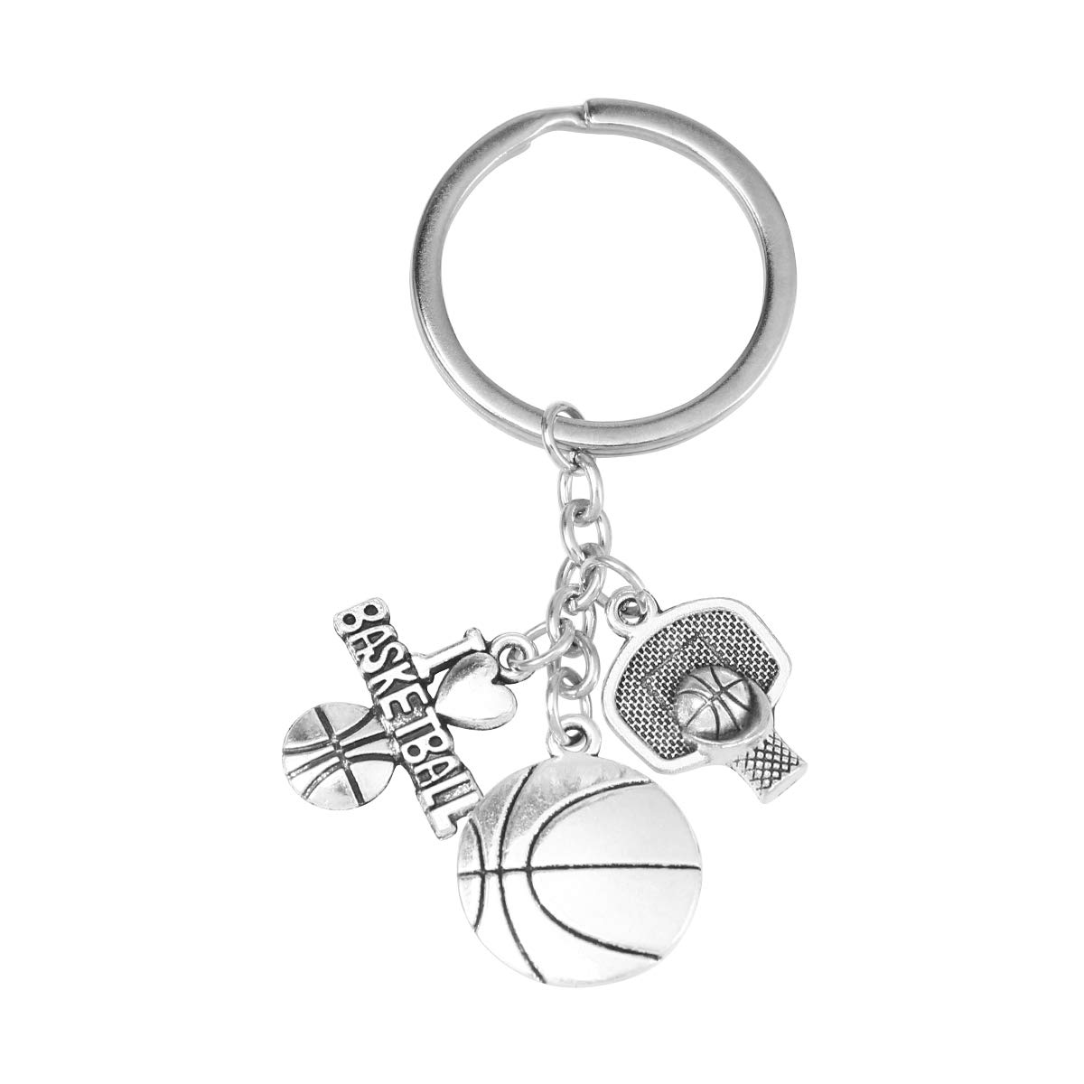 NUOBESTY Sports Keyring Basketball Metal Pendant Birthday Graduation Gifts