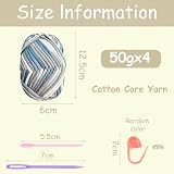 Renyiz Chunky Yarn Cotton Nylon Crochet Kit 50g 10 Balls Gray with Accessories view 2