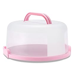 SETLUX 10in Plastic Cake Carrier with Handle, Round