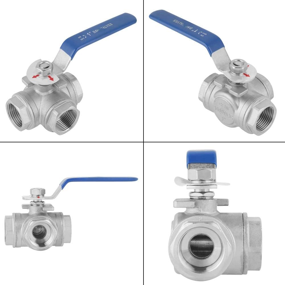 Stainless Steel T-Type Ball Valve, with Three-Way Valve, 1" Female Thread, DN25 Easy to Use Repair and Versatility (1pc) - Image 4