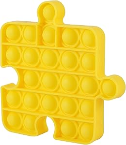 Push Pop Bubble Sensory Fidget Toy Unlimited Splicing Style Autism Special Learning Materials Food Grade Silicone for Anxiety Stress Relief Squeeze Toy for Toddlers Teens Adults Older (1pc Yellow)