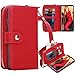 Galaxy S8 Wallet Case, Pasonomi Galaxy S8 PU Leather Protective Shell Detachable Folio Flip Holster Carrying Case with Card Holder for Samsung Galaxy S8 (Red)