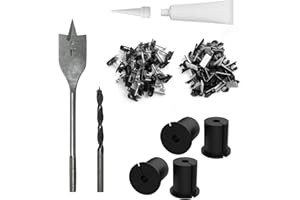 FATYEHX Starlink cable routing kit,starlink ethernet adapter,4pcs star link wall bushing grommets accessories for cable wall pass through with 1" spade drill bit 40pcs wall wire clips