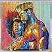 Mildew White Shower Curtains - African American Lovers Couple Painting Art Bath Curtain Liner - Waterproof Polyester Fabric Bathroom Decor Set With 12 Hooks - 72x72 Inch