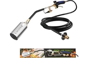 GAGITER Propane Torch Weed Burner Kit,Weed Torch 1,200,000 BTU Blow Torch with 10 FT Hose Heavy Duty Flamethrower with Turbo Trigger for Flame Weeding,Roofing, Melting Ice Snow (blue)