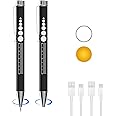 SEVENKA 2 Rechargeable Ballpoint Pen Lights with Pupil Gauge & Ruler, LED Penlights for Nurses Doctors, USB-C Rechargeable, Warm/White Light, Pocket Clip, Penlight Flashlights for Nursing Student