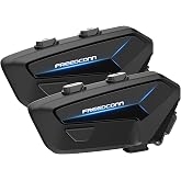 FreedConn FX Plus Motorcycle Bluetooth Headset, 16-Way Mesh Intercom, 2Pack | Support 4 Simultaneous Speaker, Cross-Brand Connectivity, Music sharing, Audio Multitasking, Voice Prompts, Hi-Res Speakers