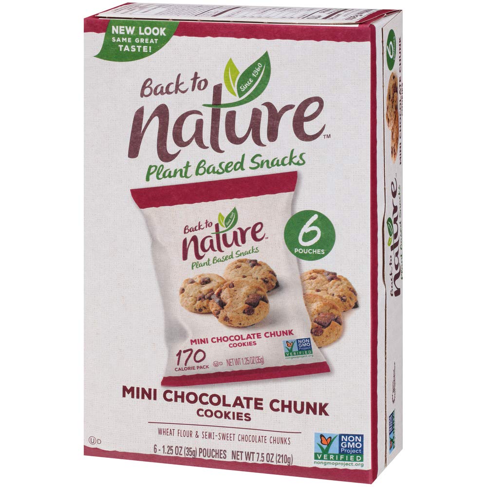 Amazon Com Back To Nature Cookies Non Gmo Mini Chocolate Chunk 6 Count Grocery Gourmet Food