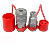 Summit Hydraulics 1/4" NPT Flat Face Hydraulic Quick Connect Coupler Set w/Dust Caps