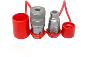 Summit Hydraulics 1/4" NPT Flat Face Hydraulic Quick Connect Coupler Set w/Dust Caps