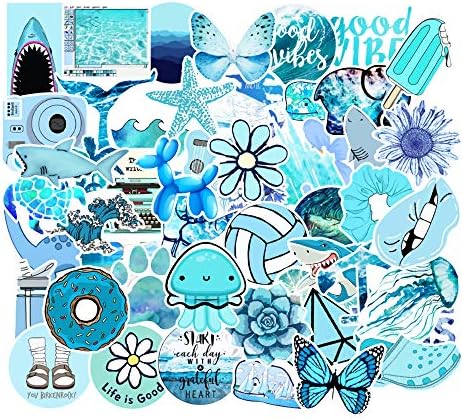 Keweis 53 Piece VSCO Stickers for Water Bottles, Waterbottle, Laptop, Phone, Skateboard, Cars, Waterproof, Aesthetic, Trendy Stickers for Boys and Girls