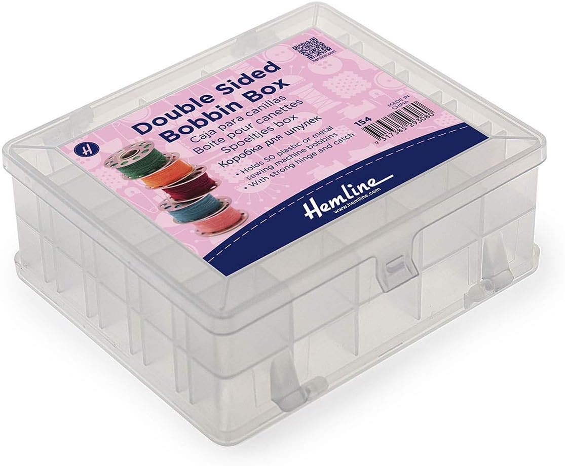 Hemline - Caja de bobina de doble cara, capacidad para 50 bobinas: Amazon.es: Hogar