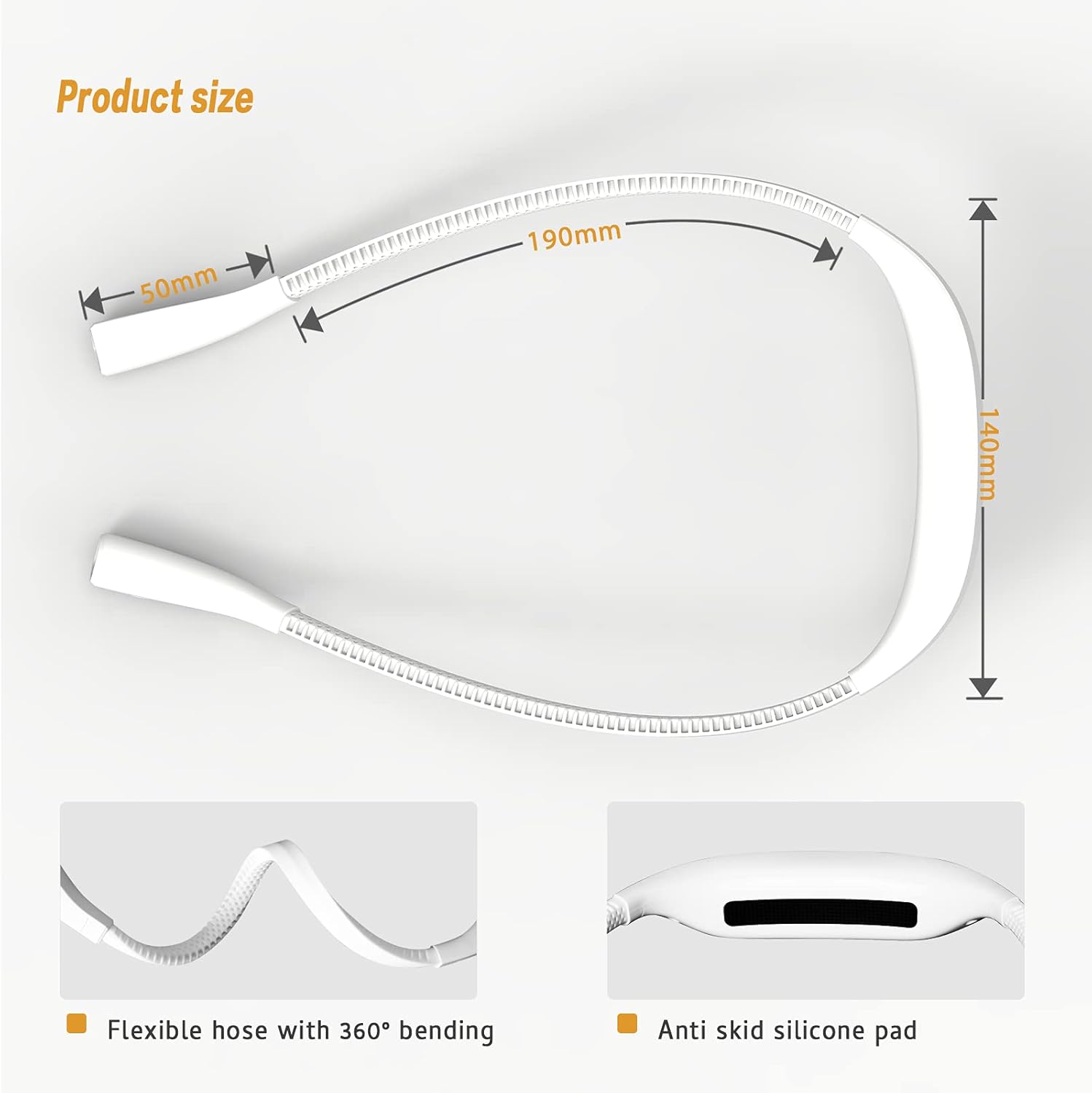 SHCOJA Rechargeable LED Book Light, Neck Hug Reading Lights for Relaxed Reading in Bed, Crafting, Camping, Hand-Free Super Flexible Arms Upgrade Stepless Dimming Switch (White) - - 