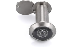 Sumnacon Safety Door Viewer,Solid Brass 220-degree Door Viewer/Peephole with Heavy Duty Rotating Privacy Cover for 1.37" to 2.16" Doors, Sturdy Door Viewer for Home Office Hotel, Silver