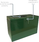 Cathedral A4+ Steel File Box with 5 Suspension Files British Racing Green view 4