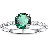 BONLAVIEGEM 1.25ct Engagement Ring for Women Pave Halo Cubic Zirconia Engagement Ring White Gold Plated Wedding Band Best Promise for Her Size 5-9-Customizable Birthstone