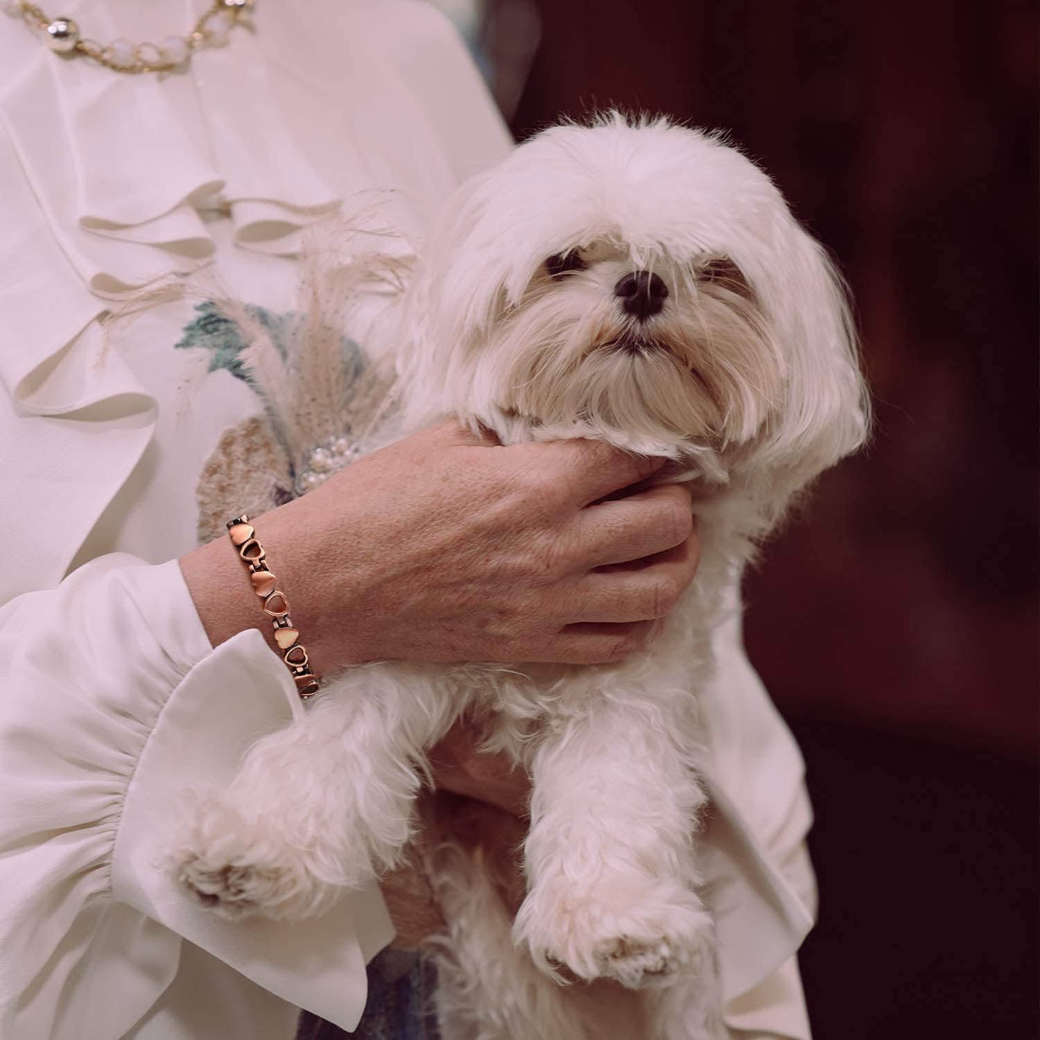 RainSo Women Pure Copper Magnetic Therapy Health Care Bracelets Pain Relief for Arthritis Adjustable Design with Display Box (Heart Design): Health & Personal Care