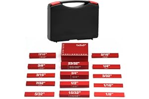 YGFRSTO 15Pcs Setup Blocks Woodworking Tools Precision Height Thickness Gauge Accessories Durable Measuring Blocks for Router and Table Saw Woodworking (Red)
