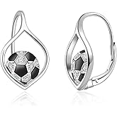Sport Ball Celtic Earrings for Women - 925 Sterling Silver Bowling Basketball Football Soccer Softball Tennis Volleyball Earrings Dangle Jewelry Sport Drop Earrings Gift