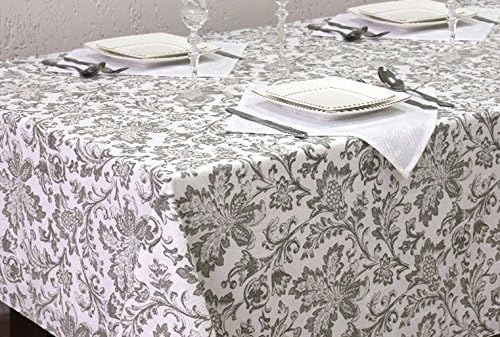 IVERY 100% Cotton Machine Washable Fabric Everyday Kitchen Floral Print Tablecloth For Holidays Summer Spring Picnics Rectangle Oval 59" x 79"