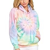 YOCUR Womens Tie Dye Crewneck Pullover Shirt Lightweight Sweatshirt Casual Loose Trendy Puff Sleeves Long Sleeve Tops