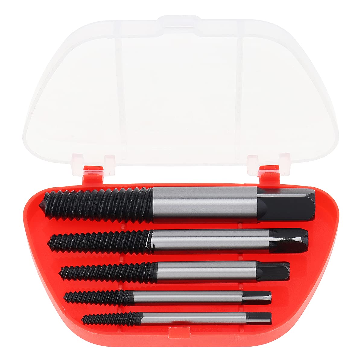OriGlam 5PCS Screw Extractor Easy Out Set Drill Bits, Guide Broken Damaged Bolt Remover Tools Kit Set 3-19mm