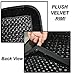 Zento Deals 2 Pcs. of Premium Quality Comfortable Black Wooden Beaded Plush Velvet Seat Cover- Good Ventilation Massage Cool Car Seat Cushion