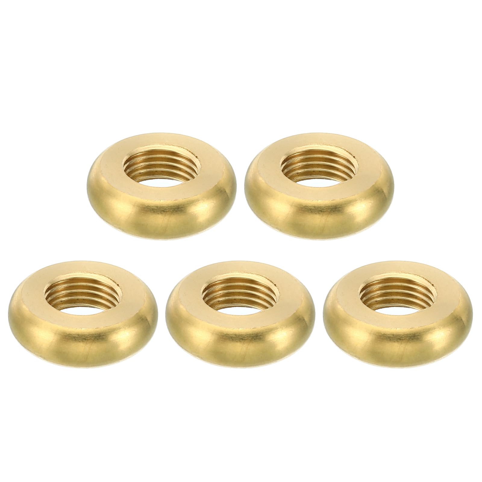 PATIKIL M10x1 Round Locknut, 5 Pack Solid Brass Edge Flat Nut Thin Screw Lock Nut for Furniture Lamp Light, 19mmx6mm