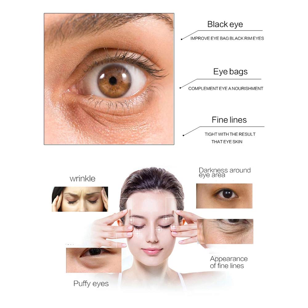 Gold Eye Mask 24k Eye Pads - Anti-Aging Hyaluronic Acid Under Eye Mask & Patches for Moisturizing & Reducing Dark Circles Puffiness Wrinkles - Eye Gel Pads from Puffy Eyes Collagen Eye Pads