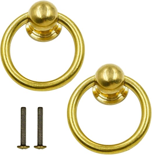 Lictop 1 33 Dia Antique Style Pure Brass Ring Pull For Cupboard