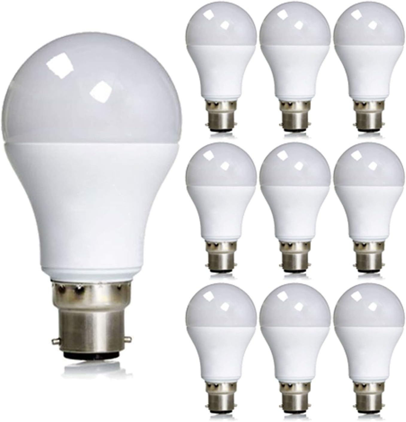 12W B22 LED Light Bulb Super Bright 6000K Cool White LED Bulbs, Energy