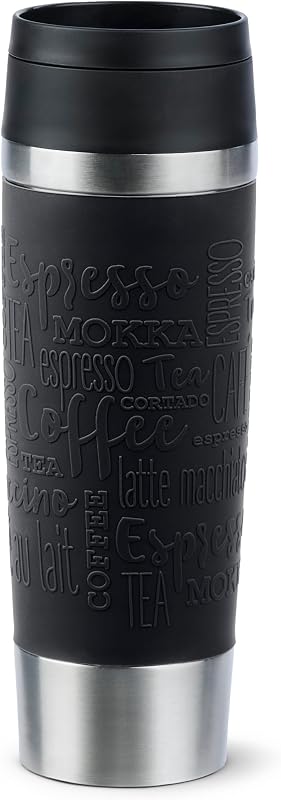 Classic, Taza de Viaje de 0,5L, Negra, Acero inoxidable