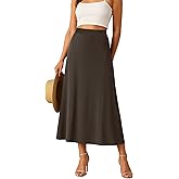 YSYOKOW Long Skirts for Women Flowy Elastic High Waist Midi A-line Skirt for 2026 Casual Boho Trendy